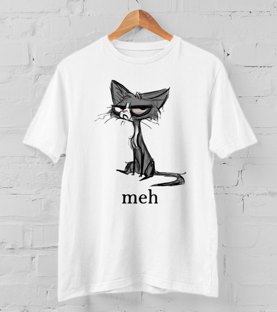 Siamese Cat Meh Expression Dark Mood T-Shirt