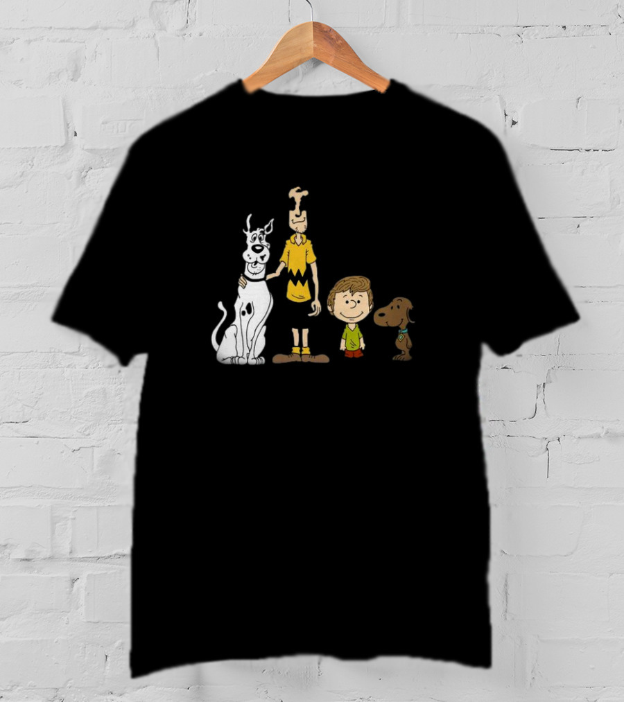 Snoopy Charlie Brown Scooby-Doo Shaggy Rogers Mashup T-Shirt