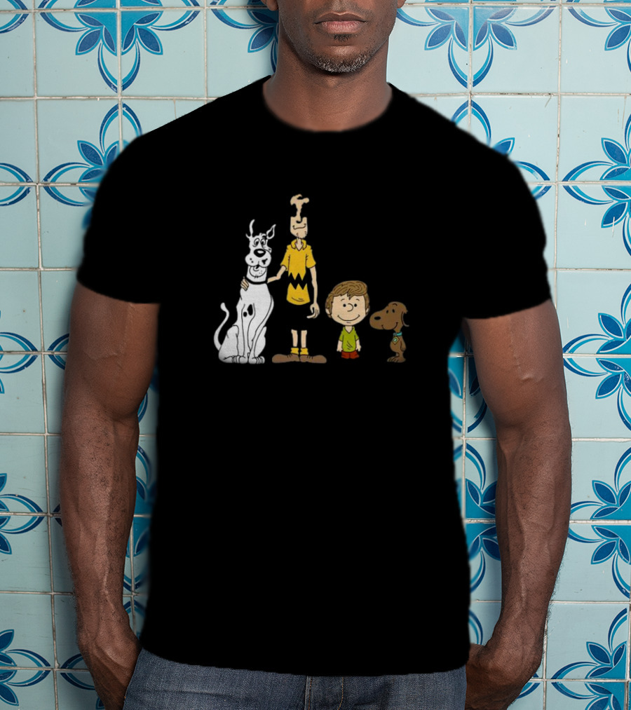 Snoopy Charlie Brown Scooby-Doo Shaggy Rogers Mashup T-Shirt