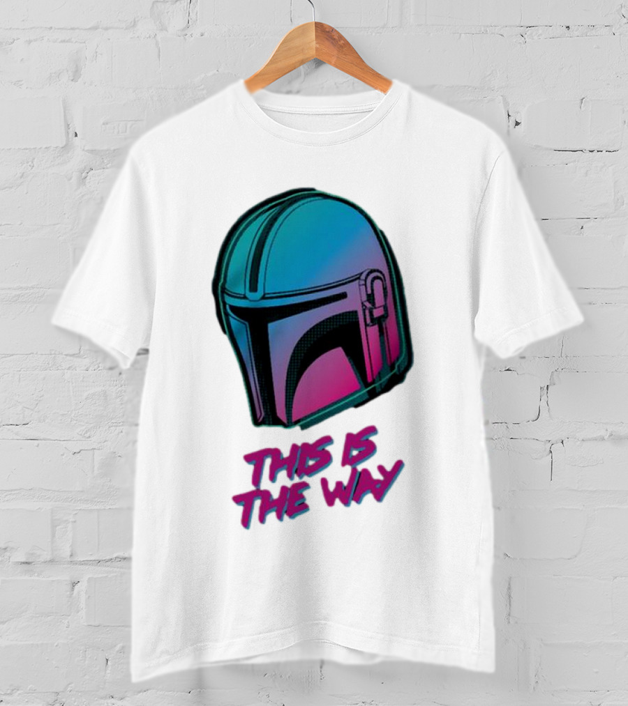 Star Wars The Mandalorian Helmet This Is The Way Neon T-Shirt
