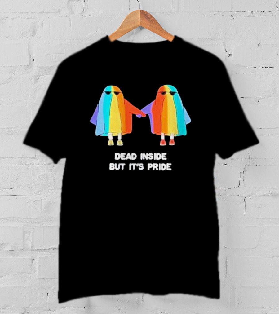 Dead Inside But It’s Rainbow Pride Ghosts Holding Hands T-Shirt
