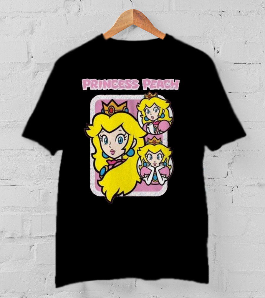 Princess Peach Glitter Super Mario T-Shirt