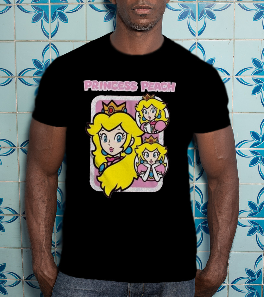 Princess Peach Glitter Super Mario T-Shirt