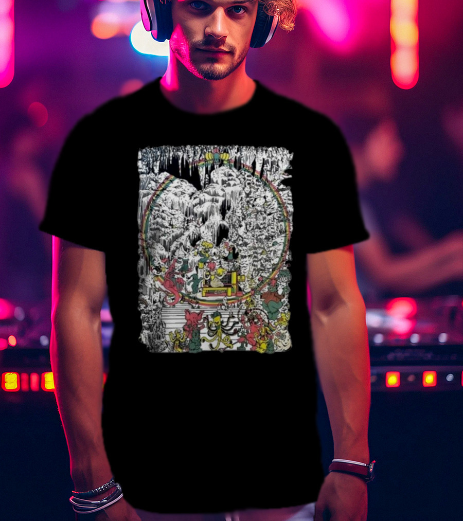 Brian Blomerth Sprinkle’s Glow Mineralogy Psychedelic Cavern Creatures And Vibrant Cosmic Scenes T-Shirt