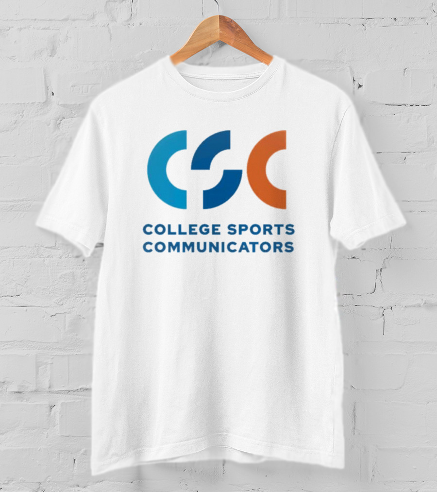 CSC College Sports Communicators Blue Orange T-Shirt