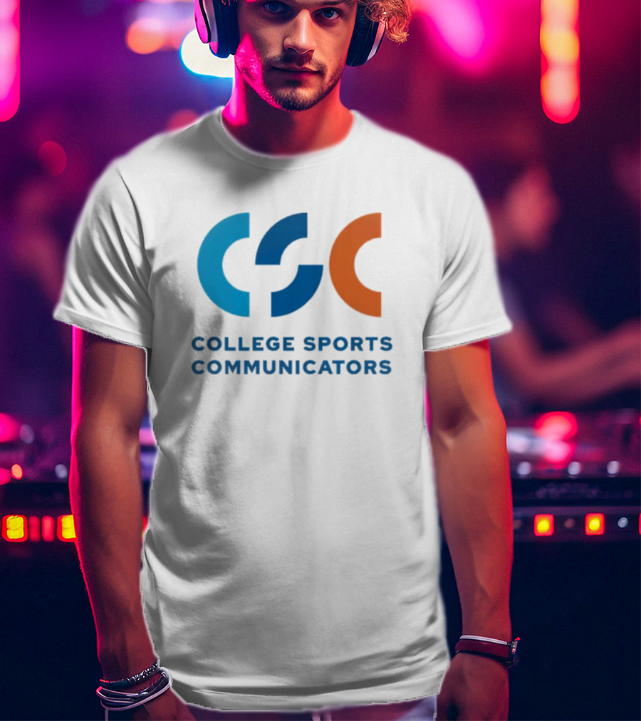 CSC College Sports Communicators Blue Orange T-Shirt