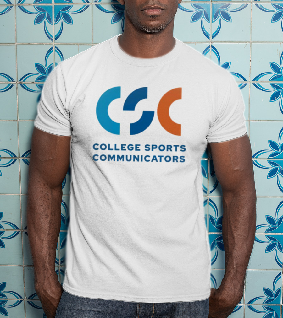 CSC College Sports Communicators Blue Orange T-Shirt