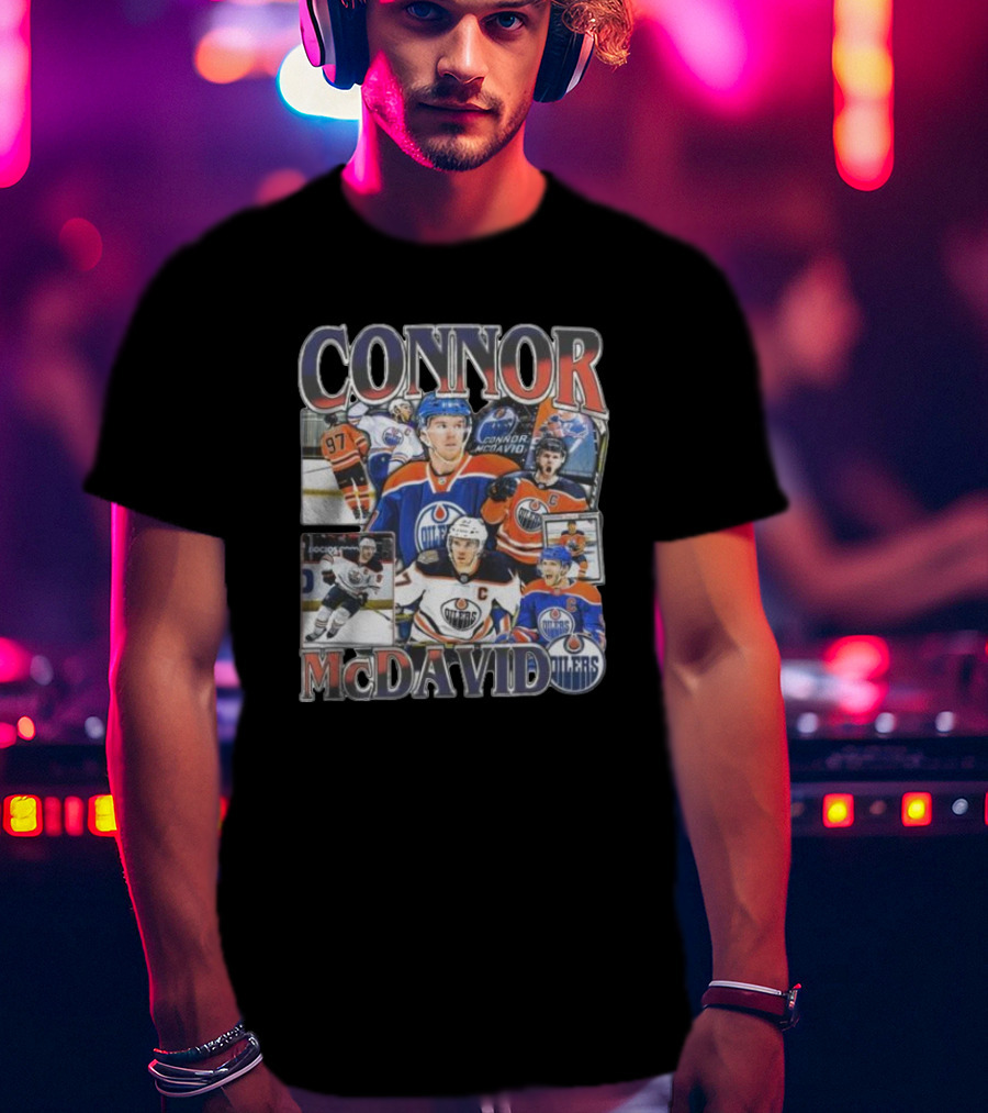 Connor McDavid Edmonton Oilers MVP Player 97 Hockey Images T-Shirt