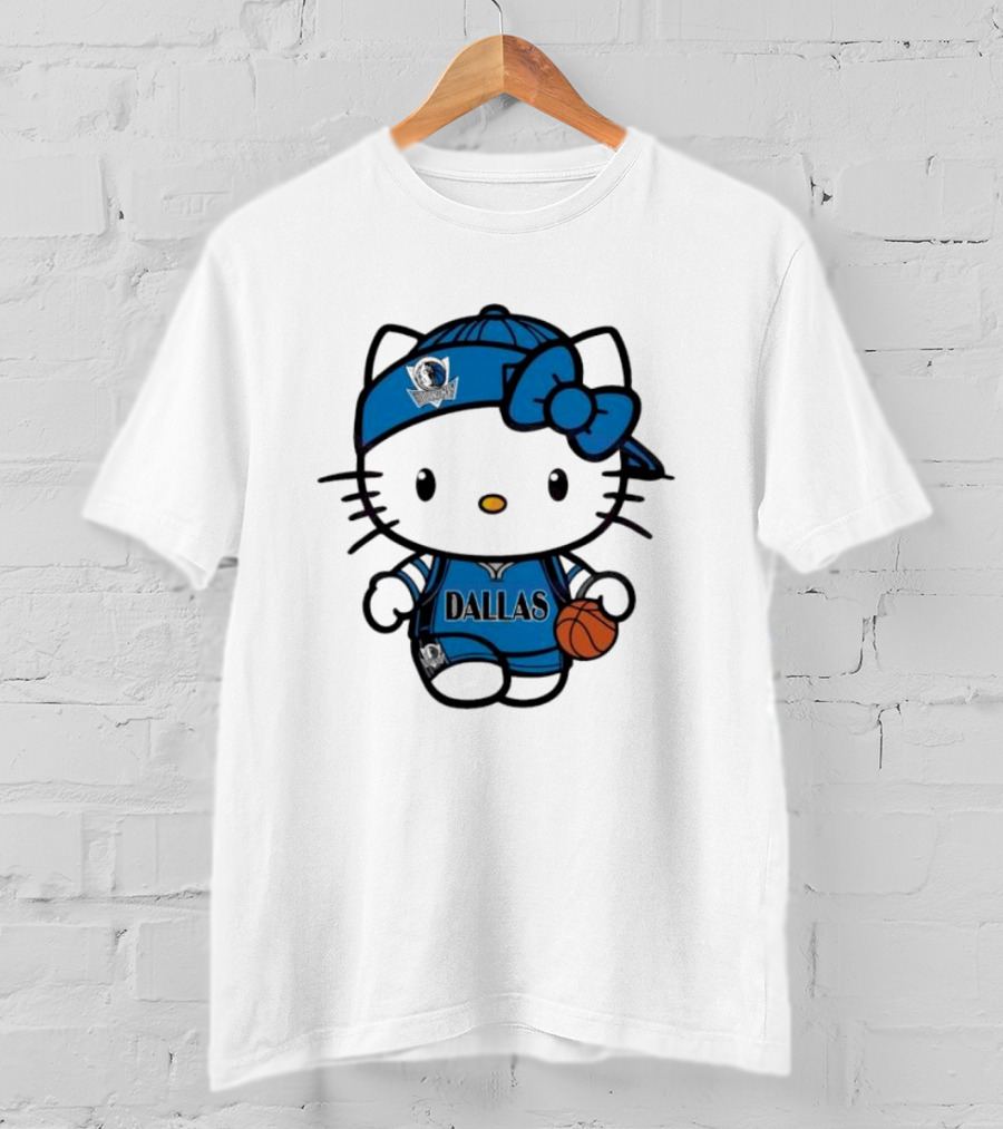Dallas Mavericks Hello Kitty Basketball Team Spirit T-Shirt