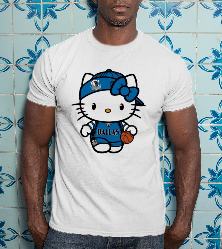 Dallas Mavericks Hello Kitty Basketball Team Spirit T-Shirt