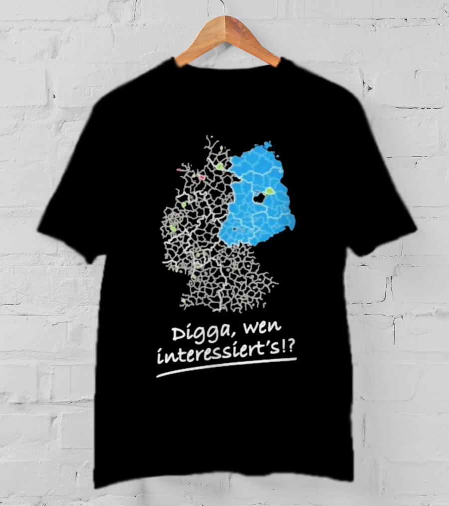 Digga Wen Interessiert Map Outline Blue Highlight T-Shirt