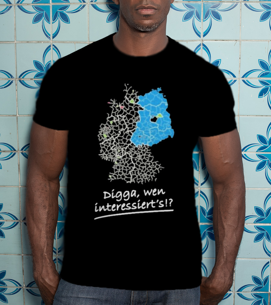 Digga Wen Interessiert Map Outline Blue Highlight T-Shirt