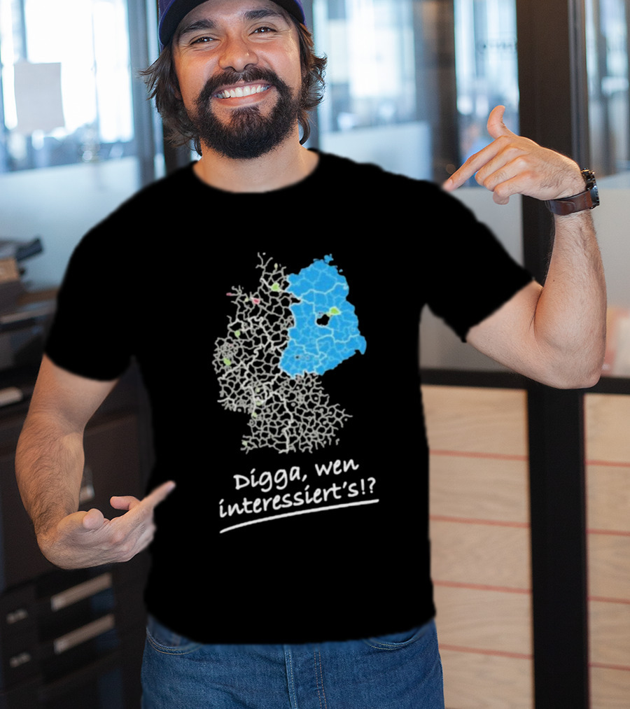 Digga Wen Interessiert Map Outline Blue Highlight T-Shirt
