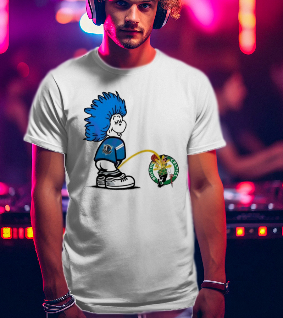Dr Seuss Thing One Dallas Mavericks Urine On Boston Celtics T-Shirt