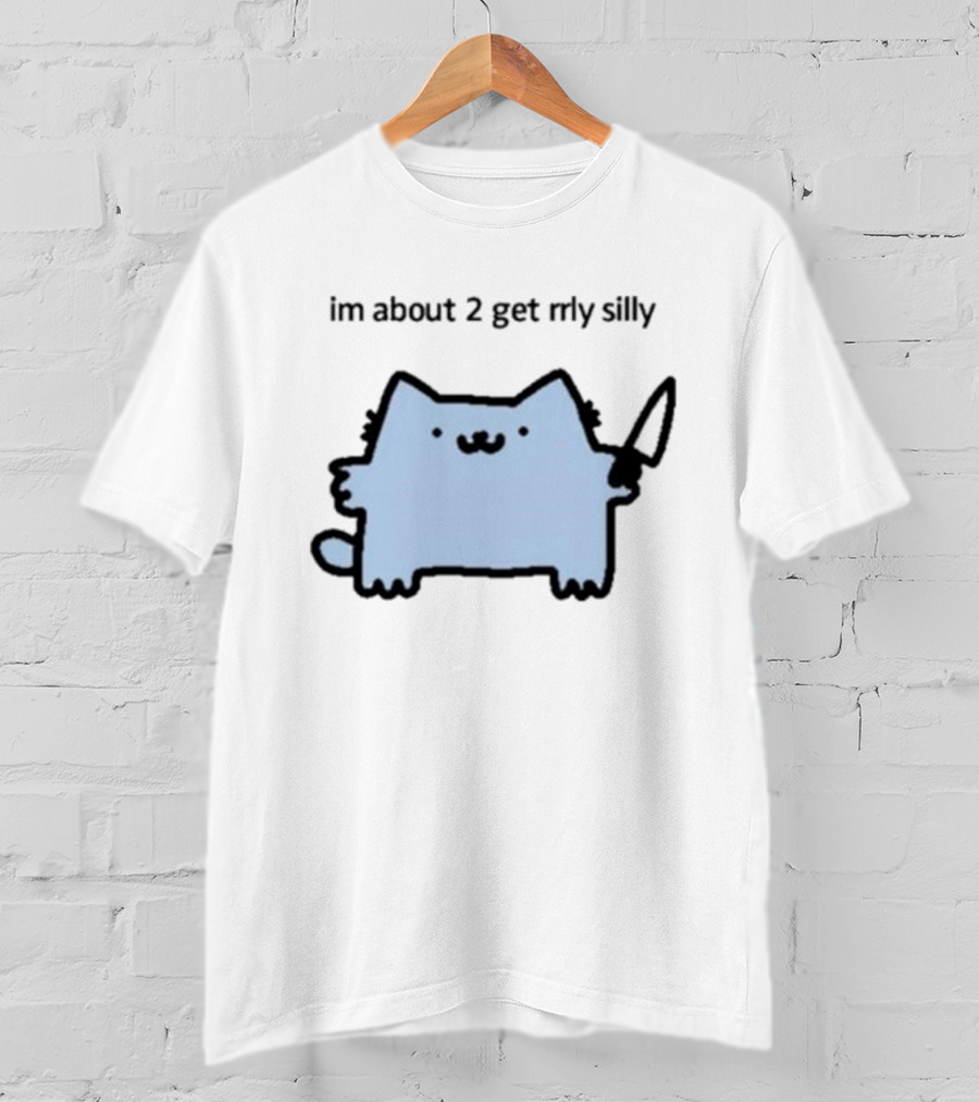 Im About 2 Get Rlly Silly Cat Holding Knife Cute Meme T-Shirt