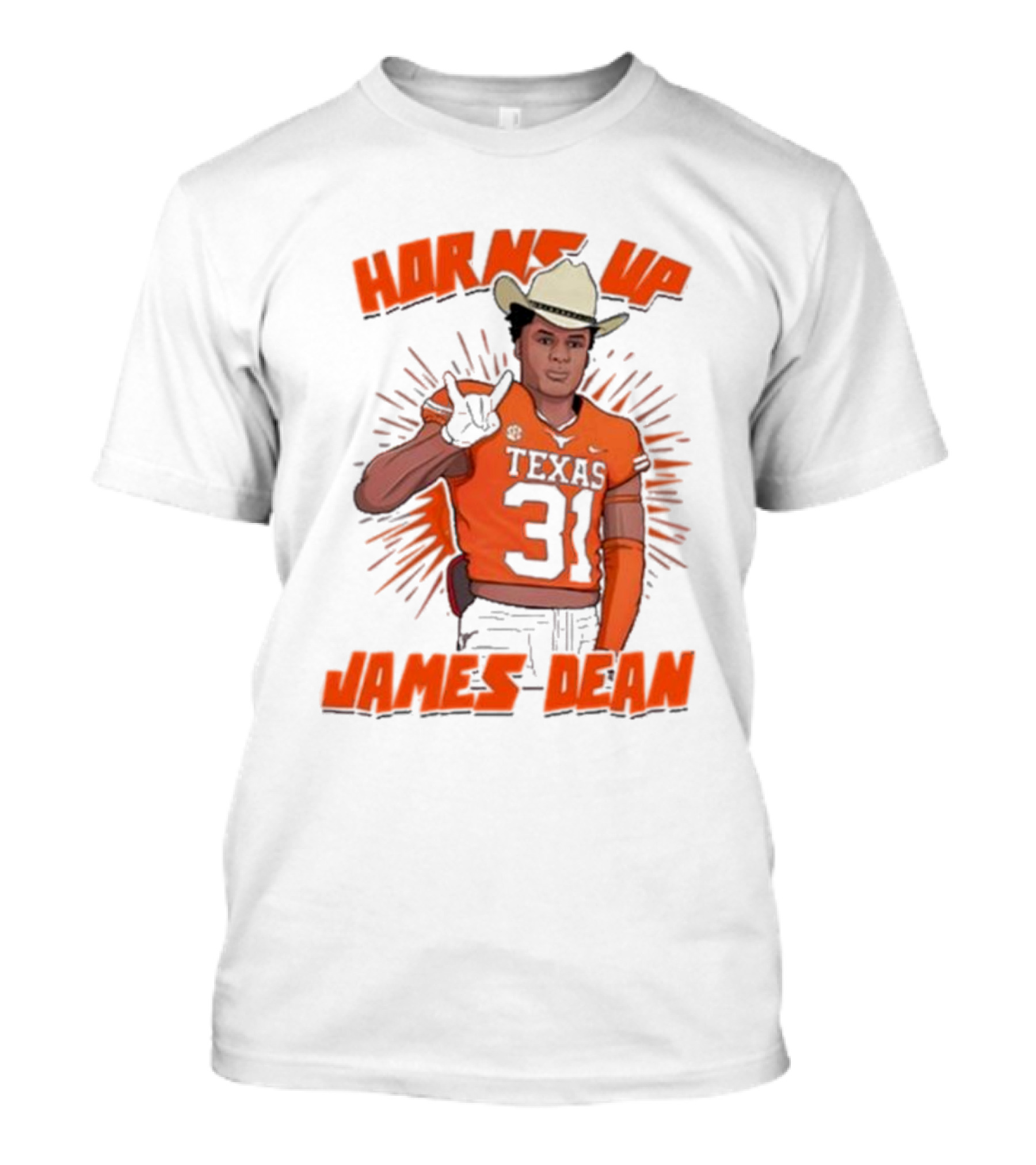 Horns Up Texas 31 Cowboy James Dean T-Shirt