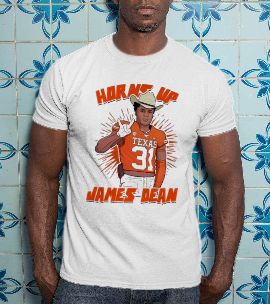 Horns Up Texas 31 Cowboy James Dean T-Shirt