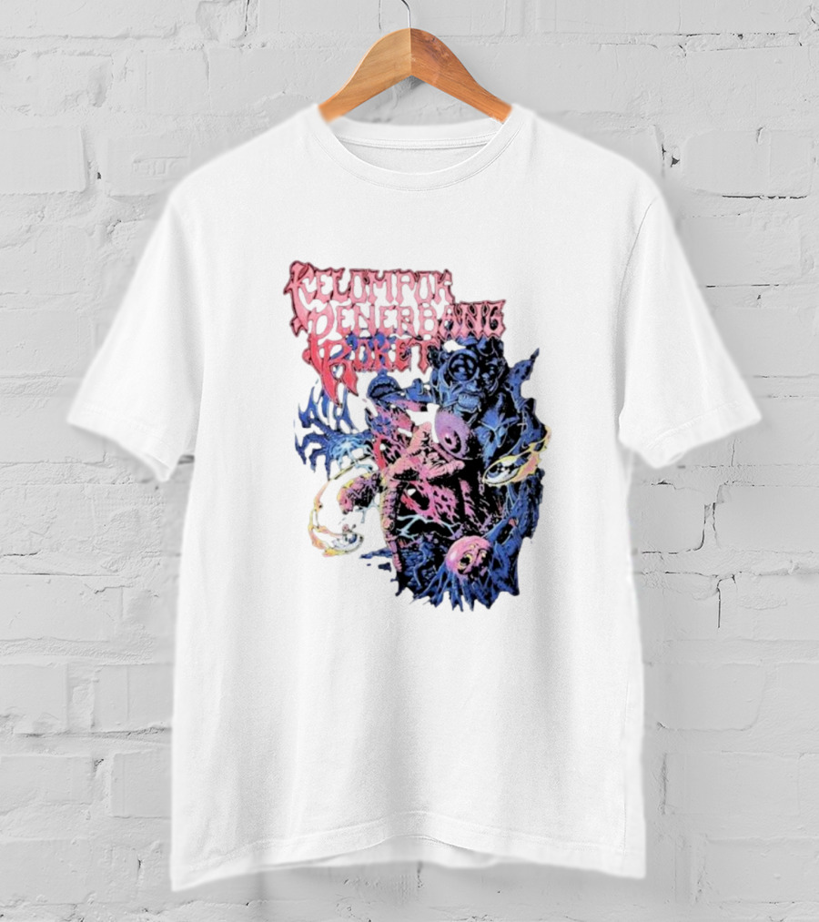 Kelompok Penerbang Roket Space Rage Psychedelic Monster T-Shirt