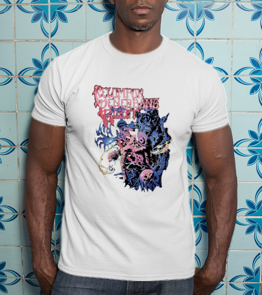 Kelompok Penerbang Roket Space Rage Psychedelic Monster T-Shirt