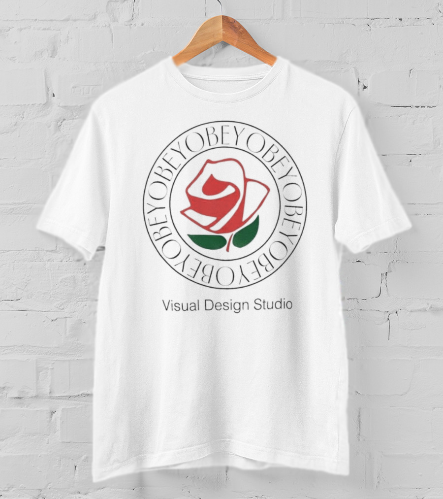 OBEY Red Rose Visual Design Studio T-Shirt