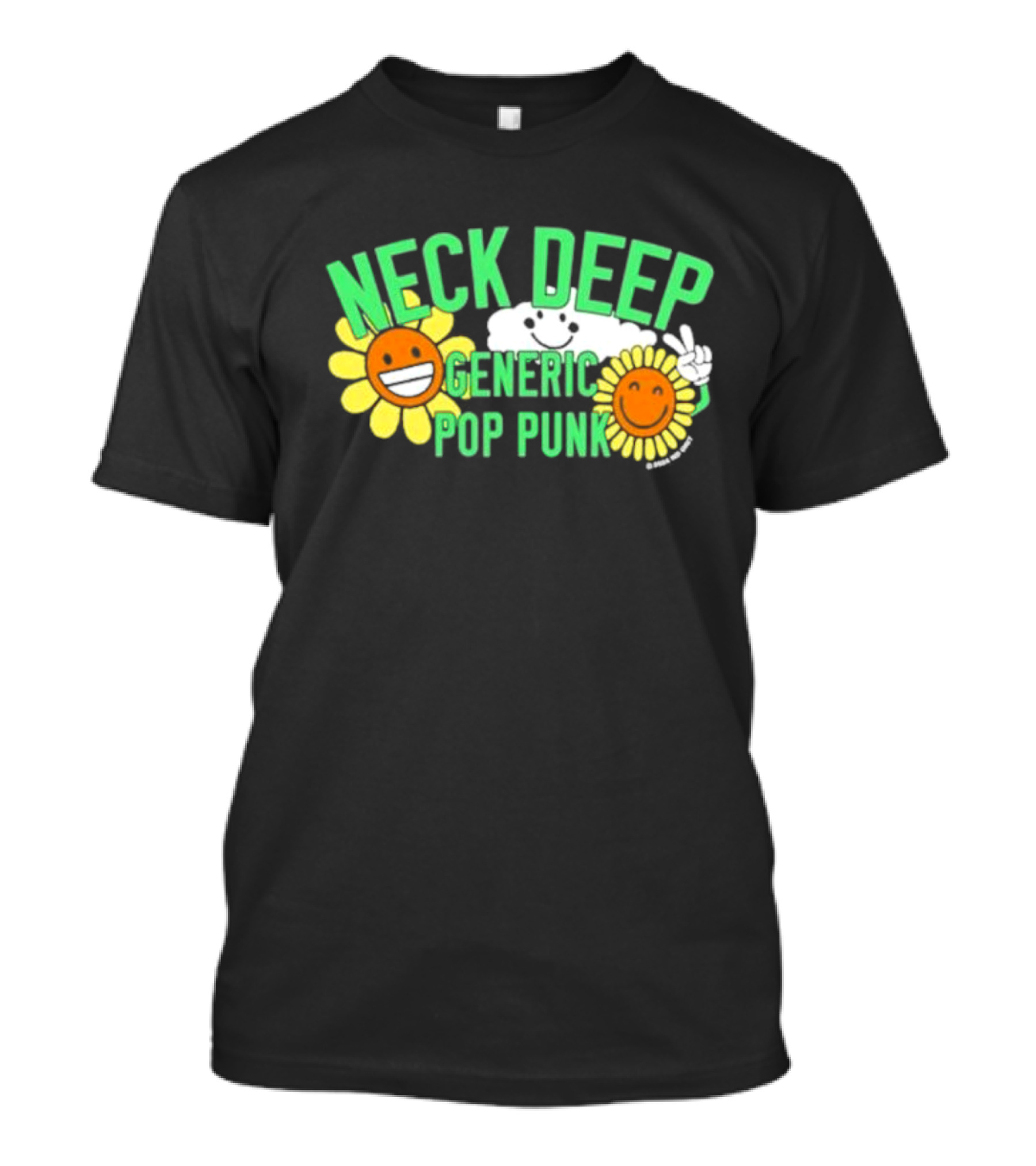 Neck Deep Generic Pop Punk Smile Floral T-Shirt
