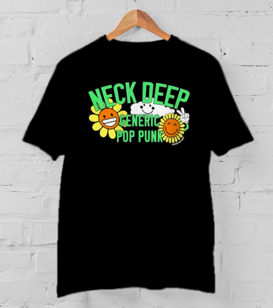 Neck Deep Generic Pop Punk Smile Floral T-Shirt