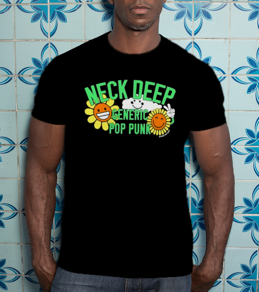 Neck Deep Generic Pop Punk Smile Floral T-Shirt