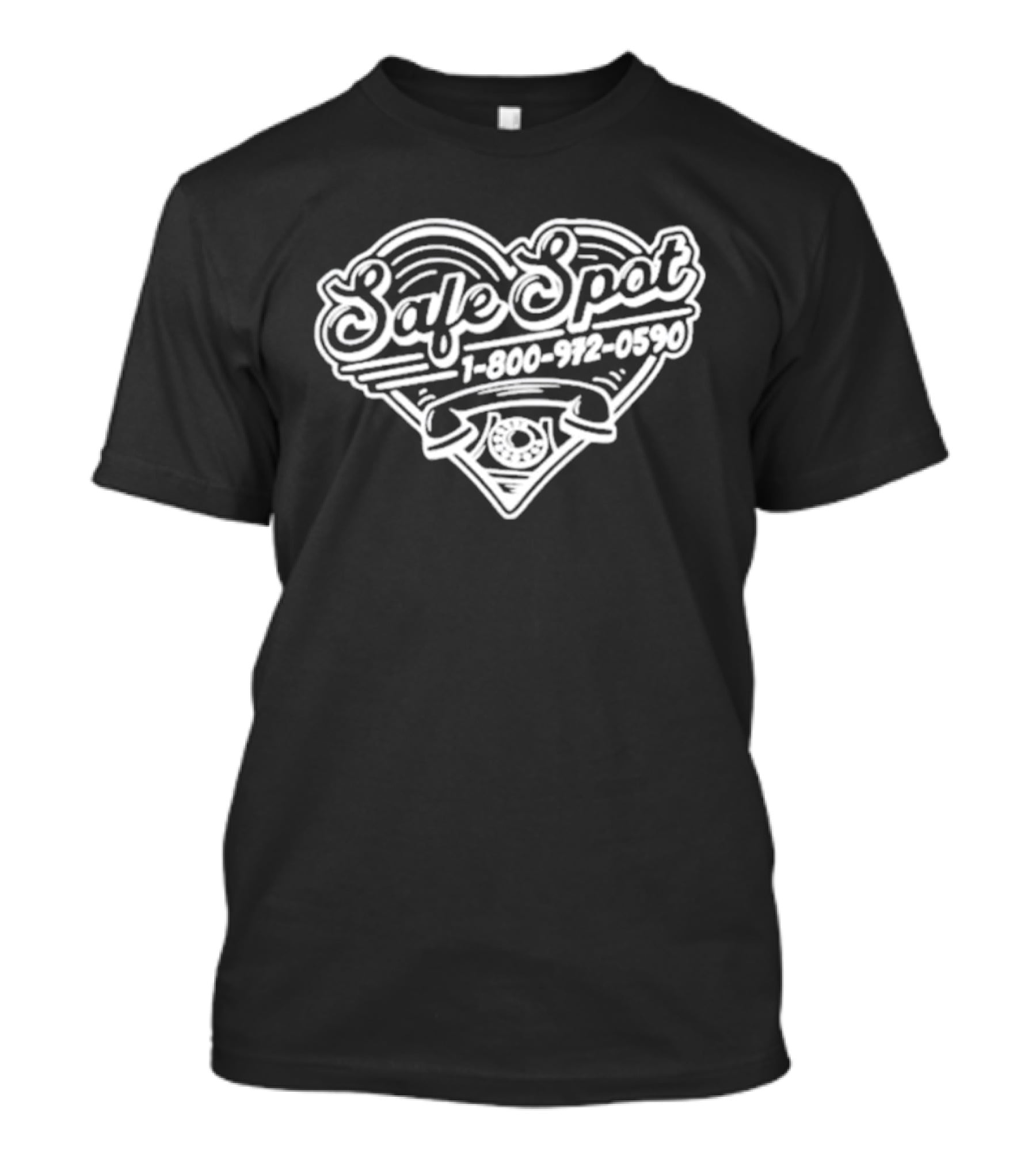 Safe Spot Heart Dial 1 800 972 0590 T-Shirt