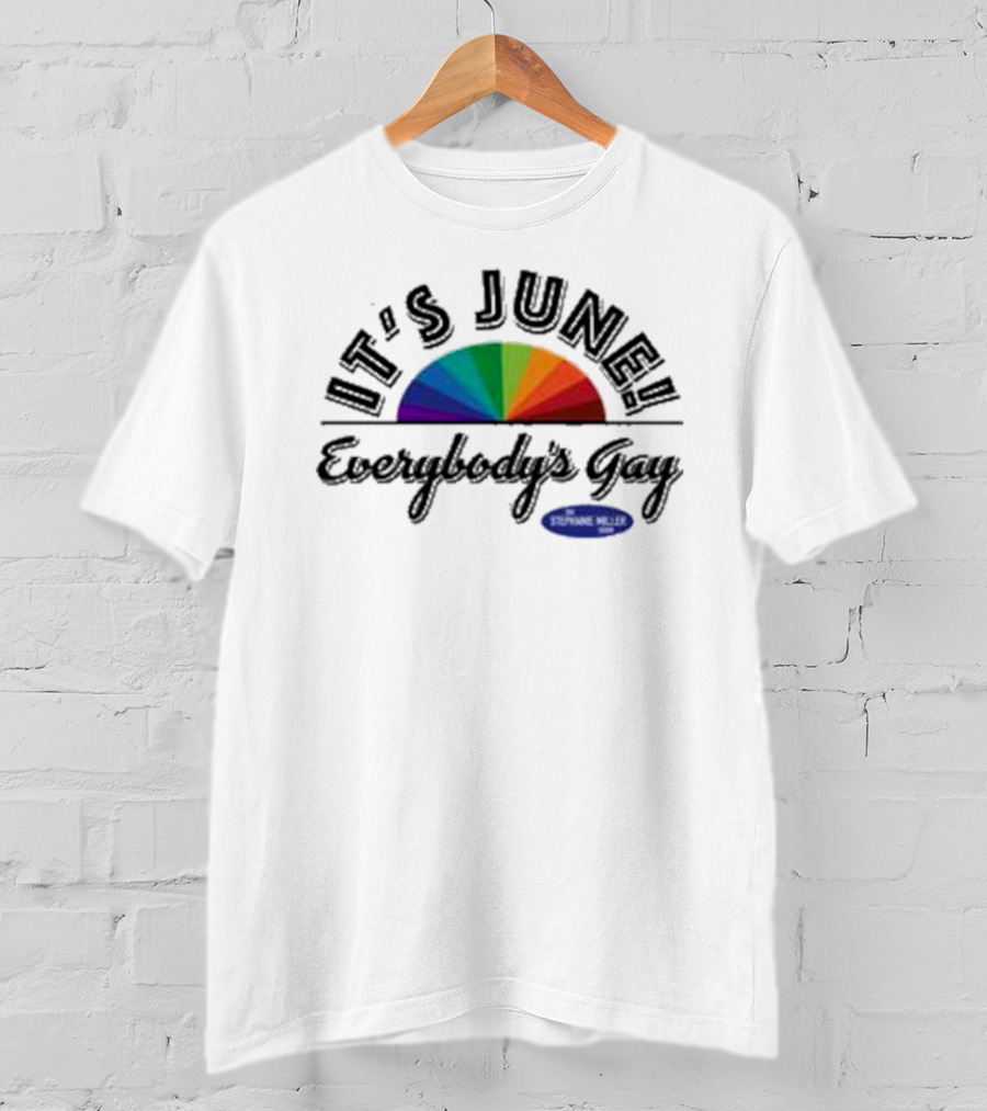 IT'S JUNE Everybody's Gay Stephanie Miller Rainbow T-Shirt