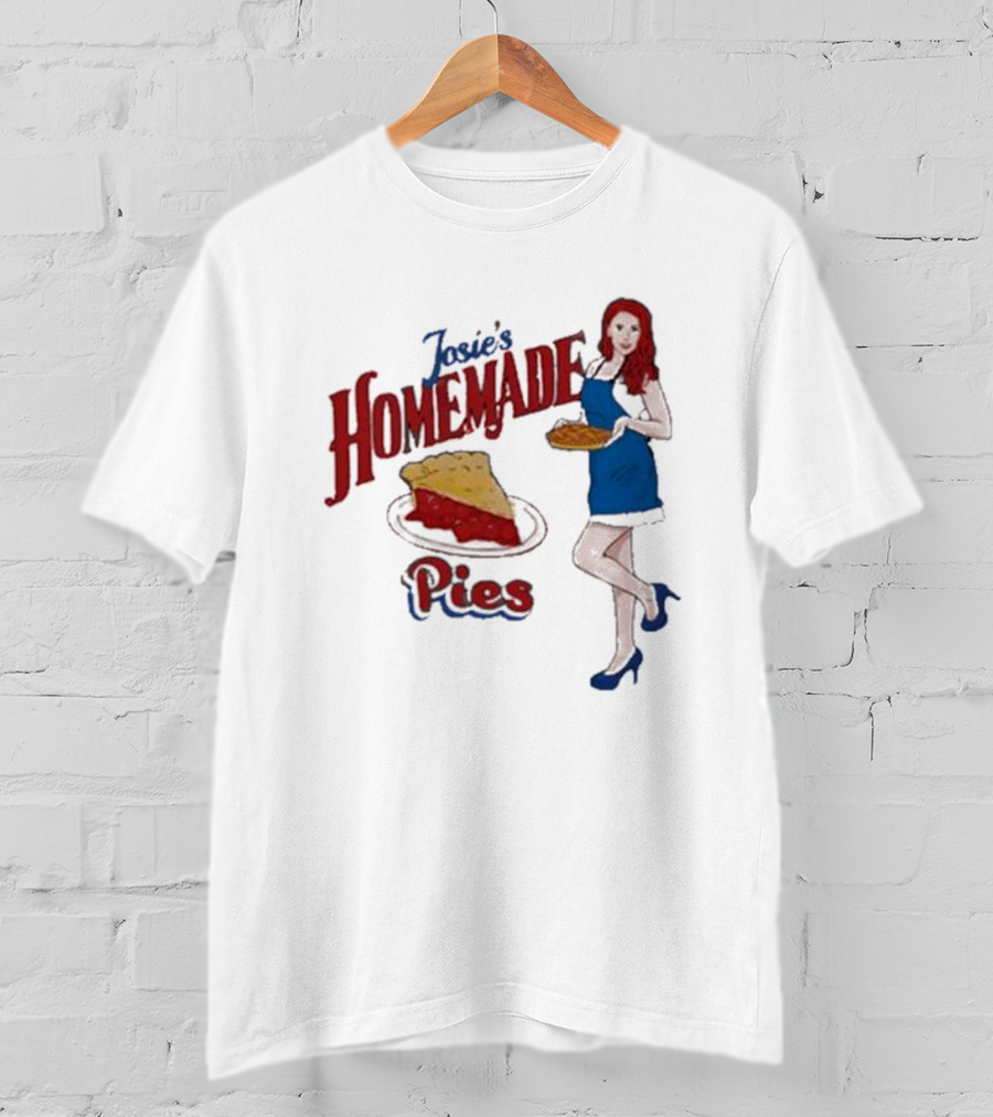 Josie’s Homemade Pies Woman With Cherry Pie And Blue Dress T-Shirt