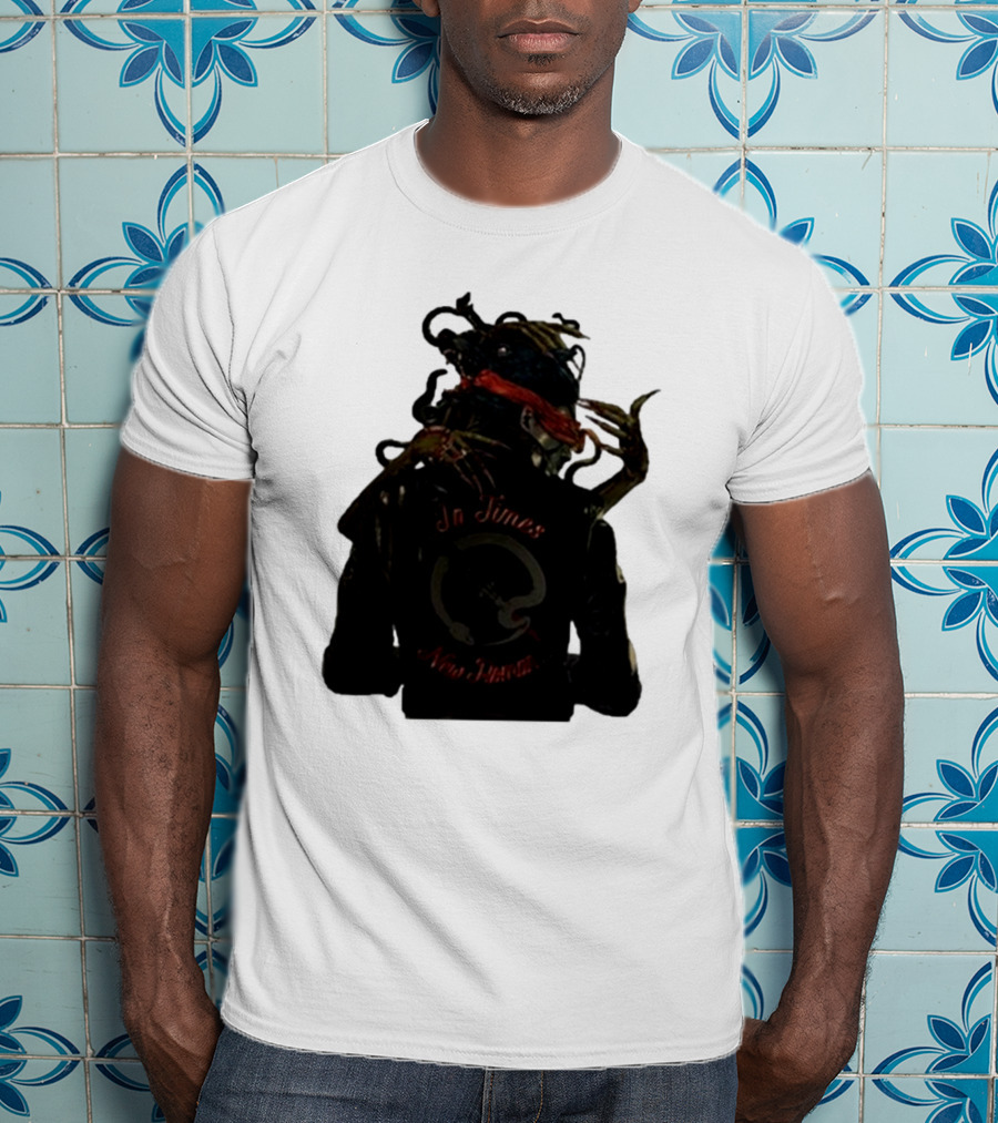QOTSA In Times New Roman Blindfolded Figure With Entangled Hands T-Shirt