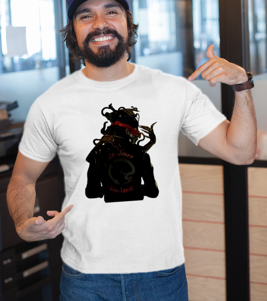 QOTSA In Times New Roman Blindfolded Figure With Entangled Hands T-Shirt