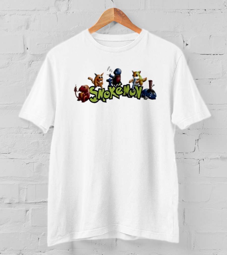 Streetwear 90s Vintage Smokemon Characters Graphics T-Shirt