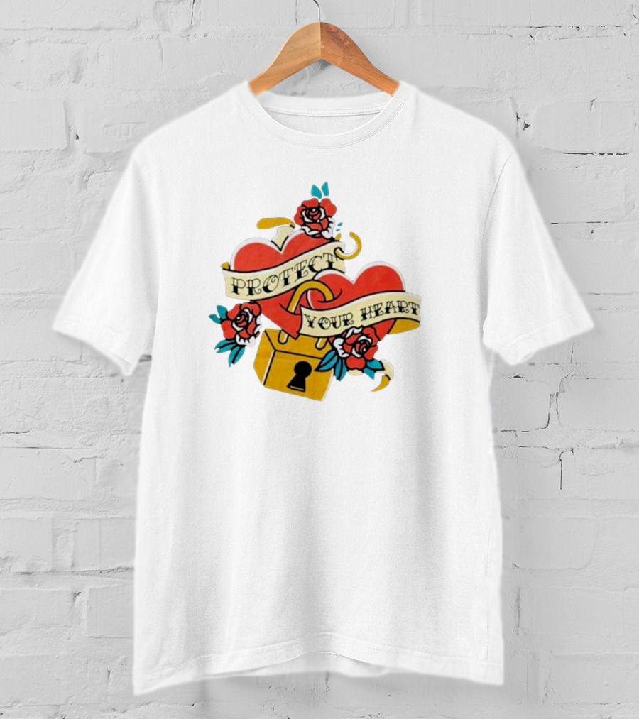 Protect Your Heart Tattoo Roses Lock And Key Xplr T-Shirt