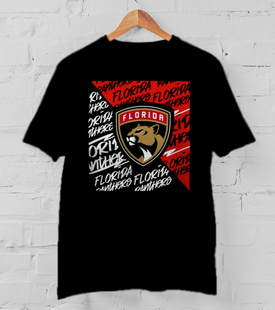 Florida Panthers Logo Text Florida Panthers Divide T-Shirt