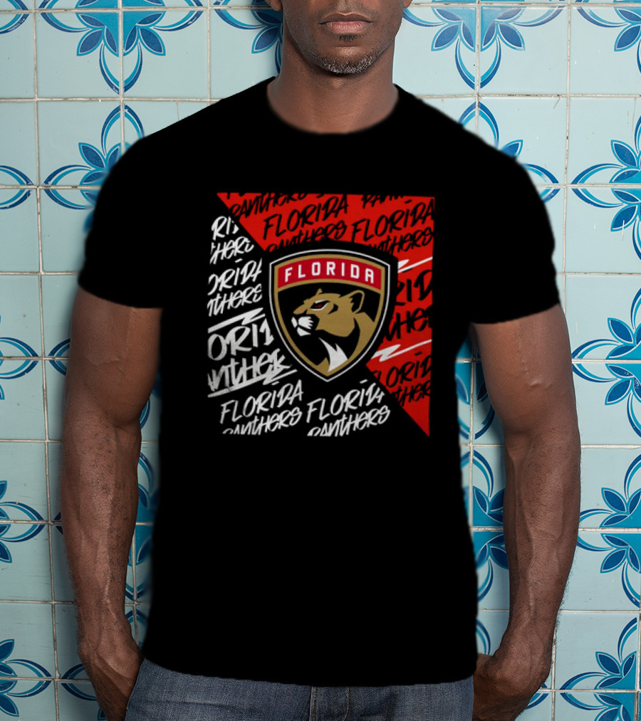 Florida Panthers Logo Text Florida Panthers Divide T-Shirt