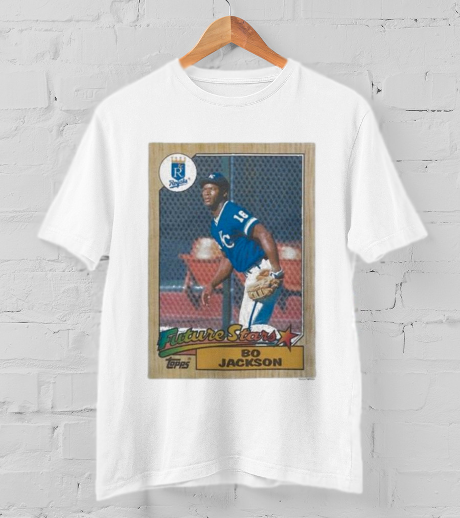 1987 Topps Royals Future Stars Bo Jackson Baseball Card T-Shirt
