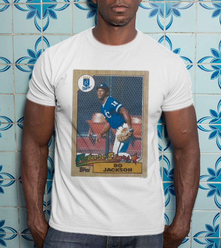 1987 Topps Royals Future Stars Bo Jackson Baseball Card T-Shirt