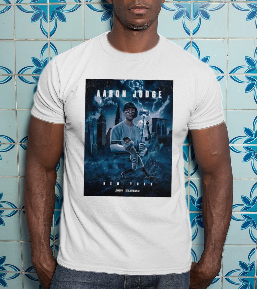 Aaron Judge New York Cityscape Thunderstorm Baseball Power Display T-Shirt