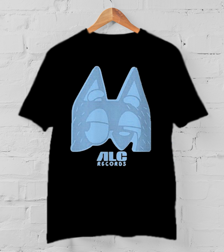 ALC Records Store Blue Cartoon Face Seasons Change T-Shirt