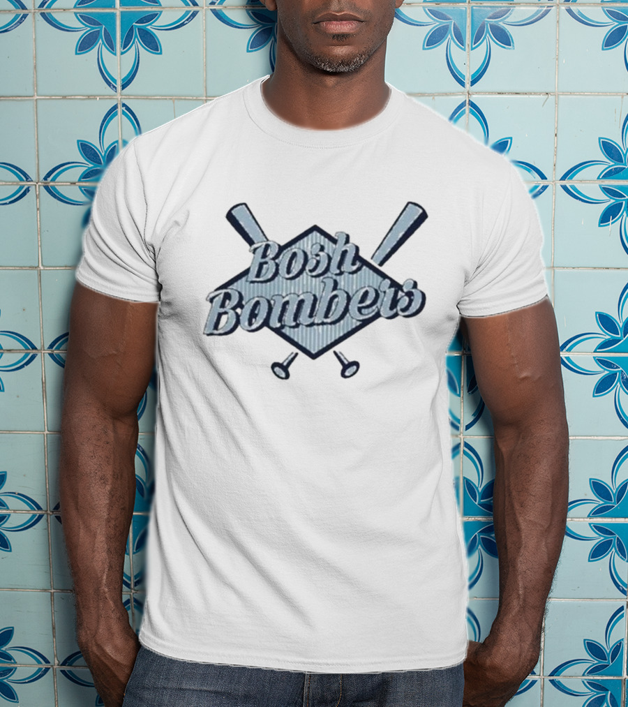 Bosh Bombers Baseball Bat Crossed Diamond Emblem T-Shirt