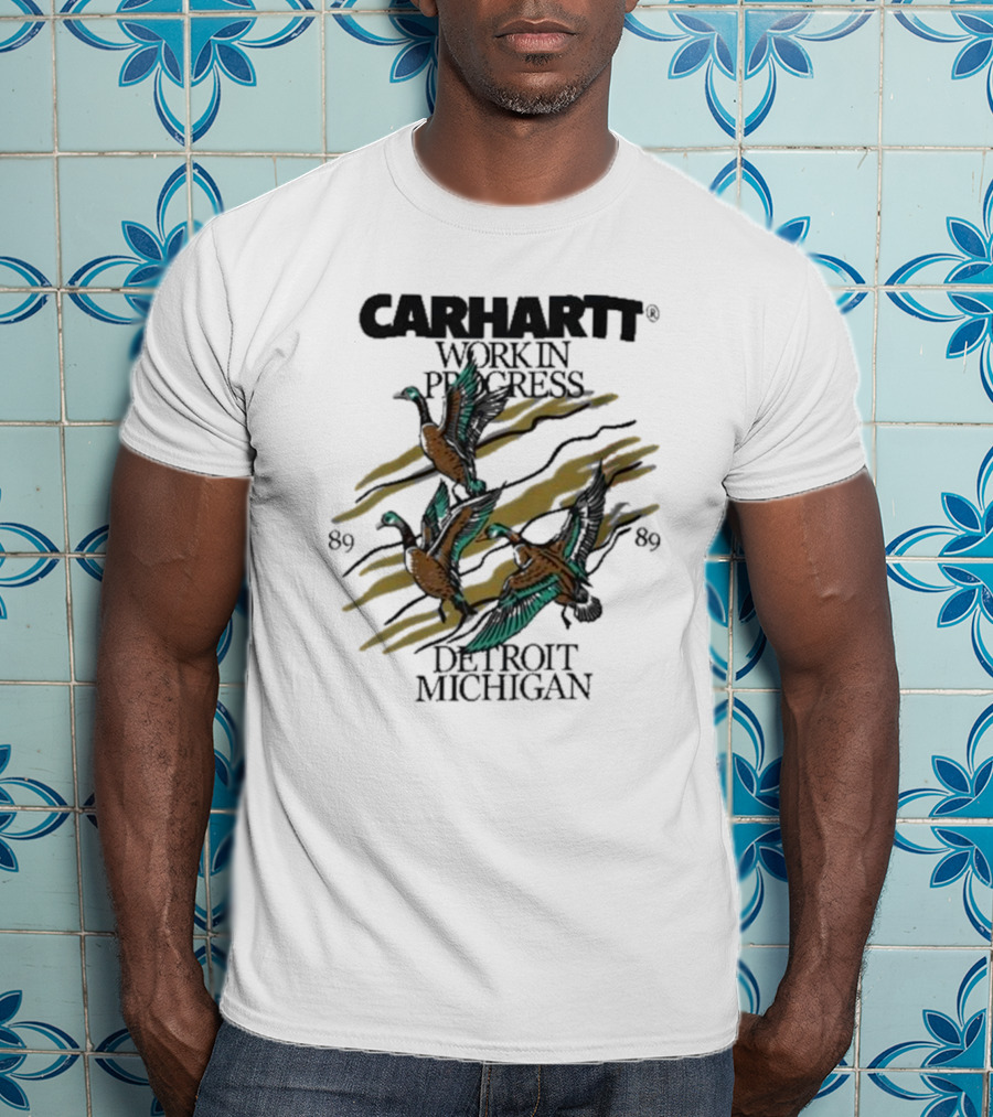 Carhartt Work In Progress Detroit Michigan 89 Ducks T-Shirt