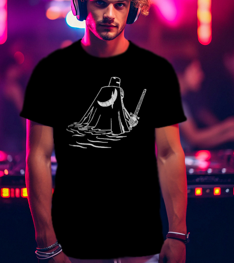 Kang Krule Moonlit Warrior Cape And Sword T-Shirt