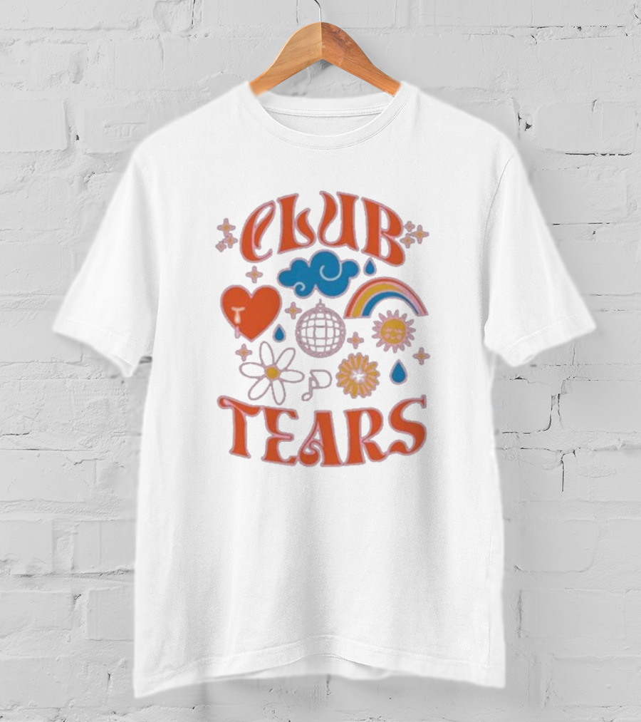 Little Mix Club Tears Rainbow Disco Heart Flowers T-Shirt