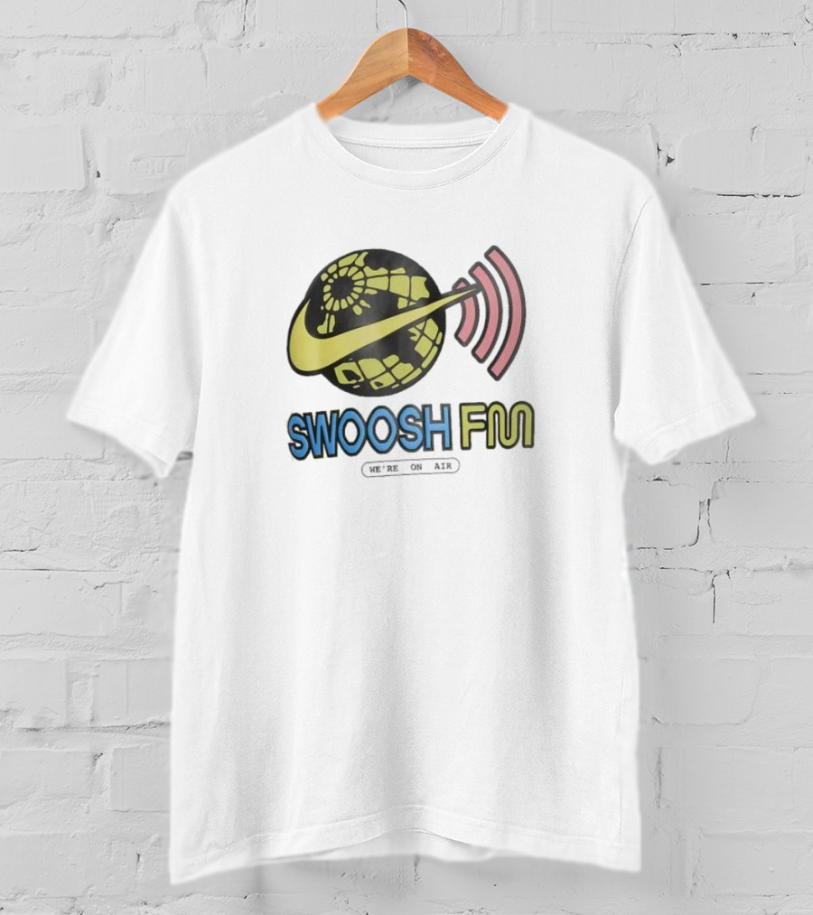 Niike Sportswear Max90 Swoosh FM We're On Air Global Broadcast Signal T-Shirt