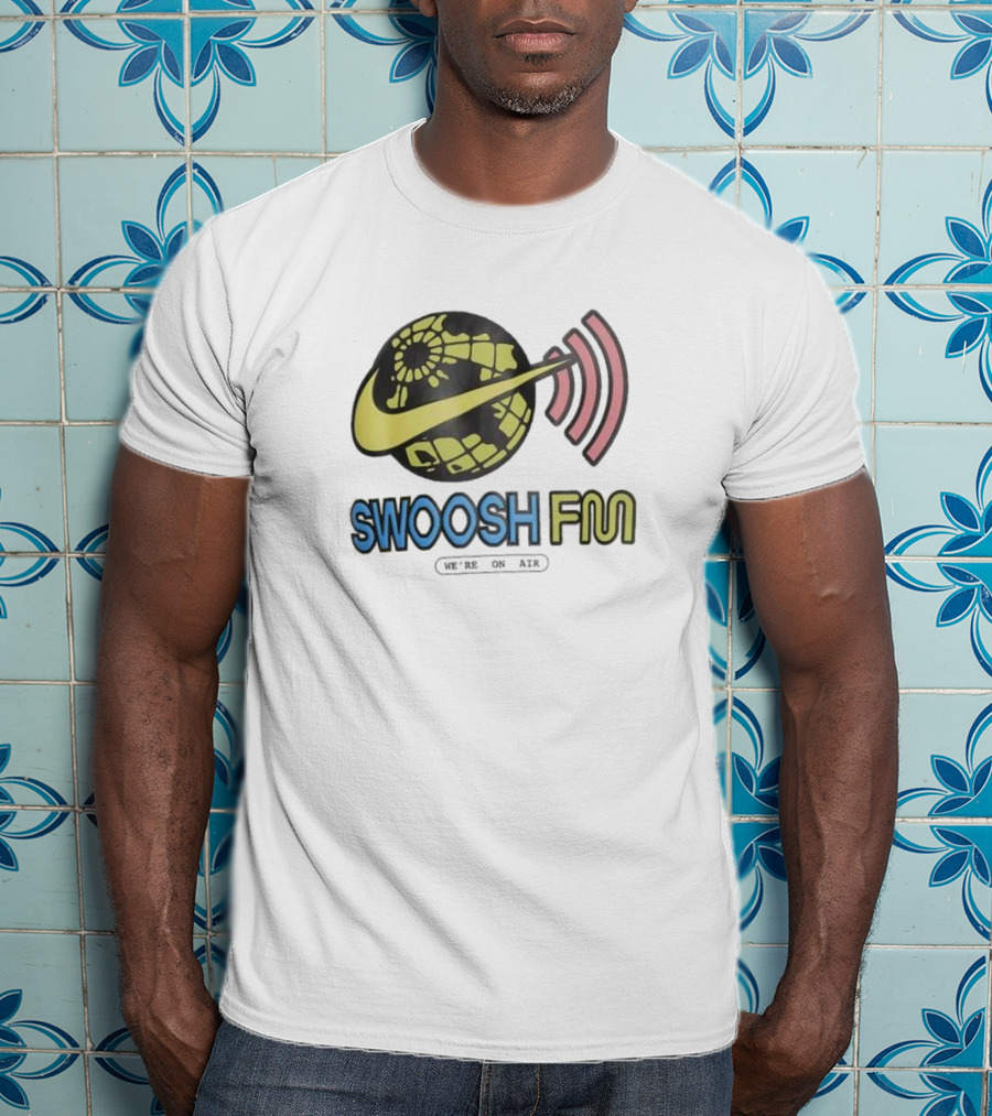 Niike Sportswear Max90 Swoosh FM We're On Air Global Broadcast Signal T-Shirt