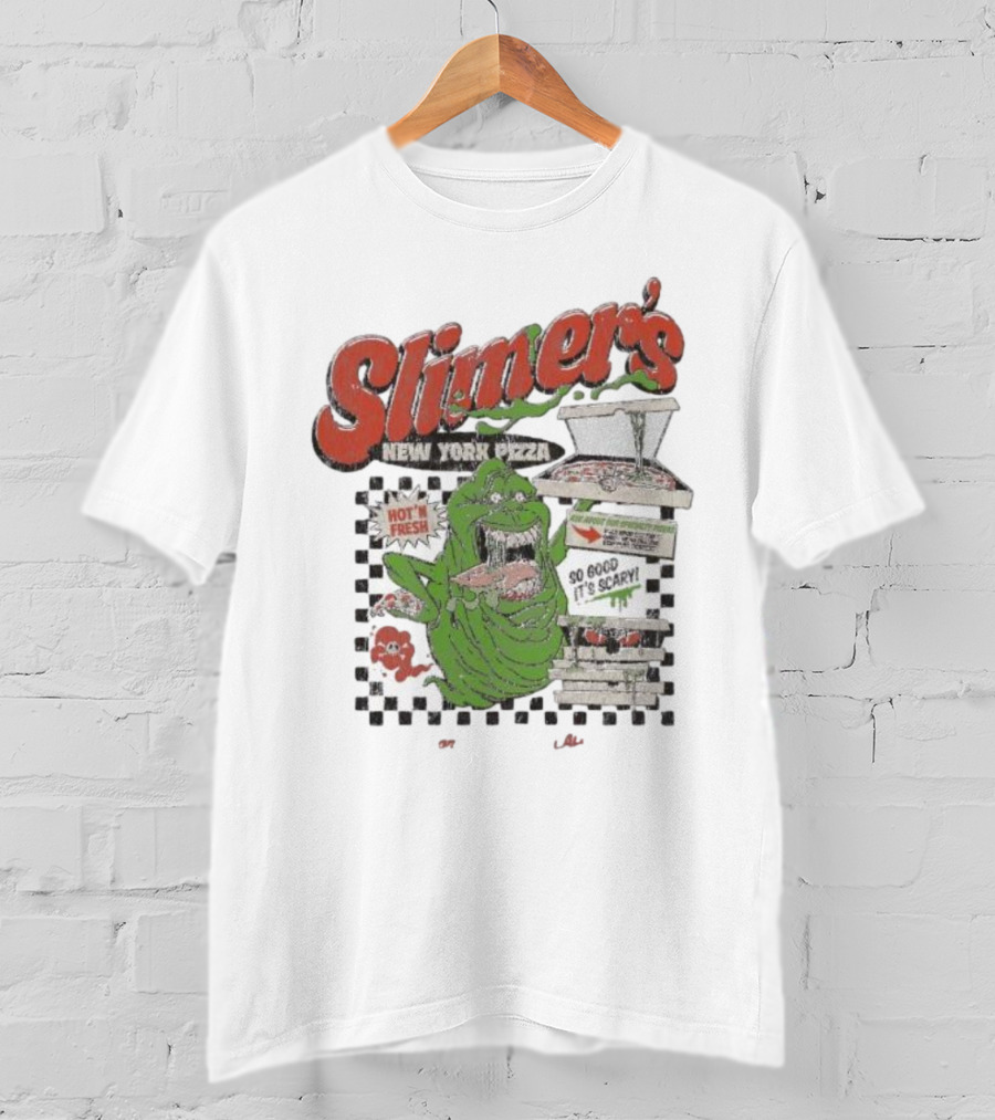 Slimer's New York Pizza Hot Fresh Delivery So Good It's Scary T-Shirt