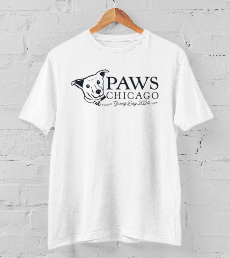 PAWS Chicago Stella Blue Coffee Giving Day T-Shirt