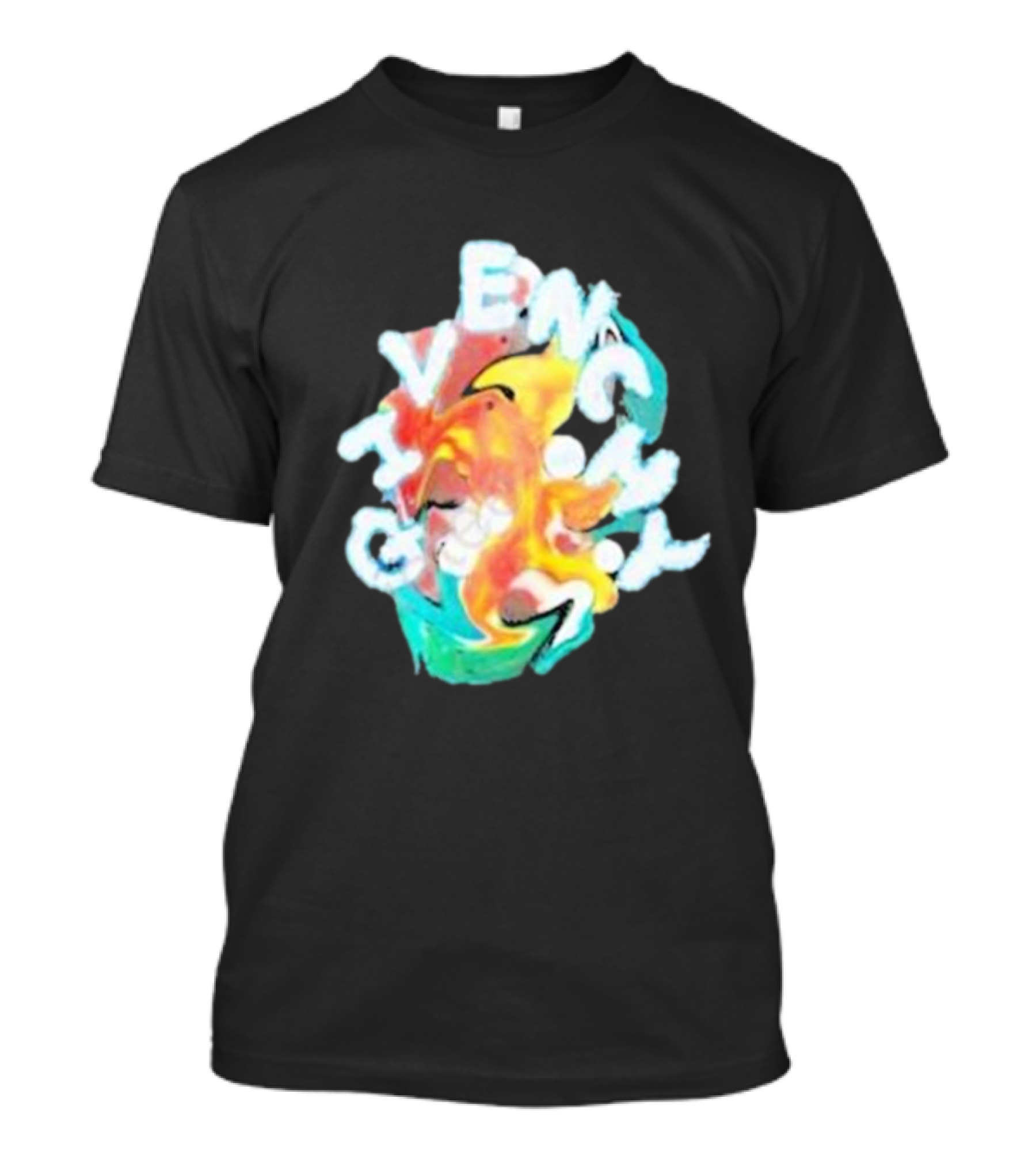 Louis Tomlinson Givenchy Psychedelic Oversized Top Colorful Swirl Text T-Shirt