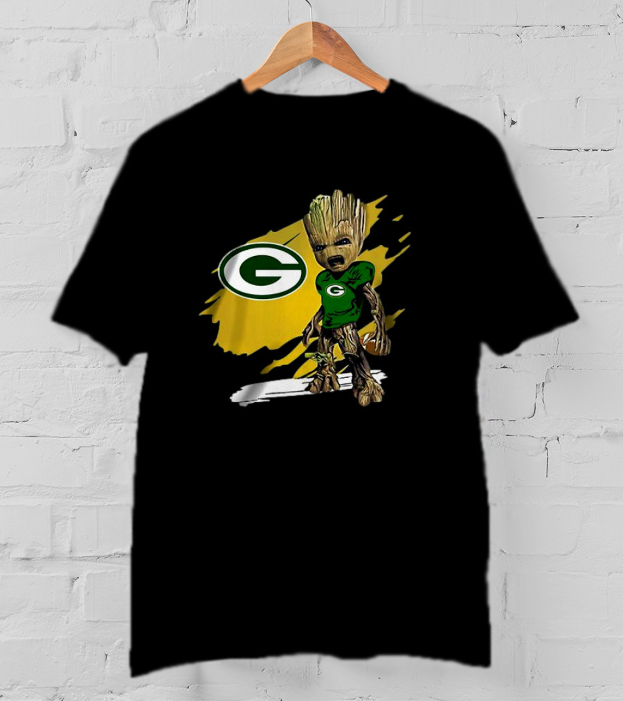 Baby Groot Green Bay Packers Football Fan T-Shirt
